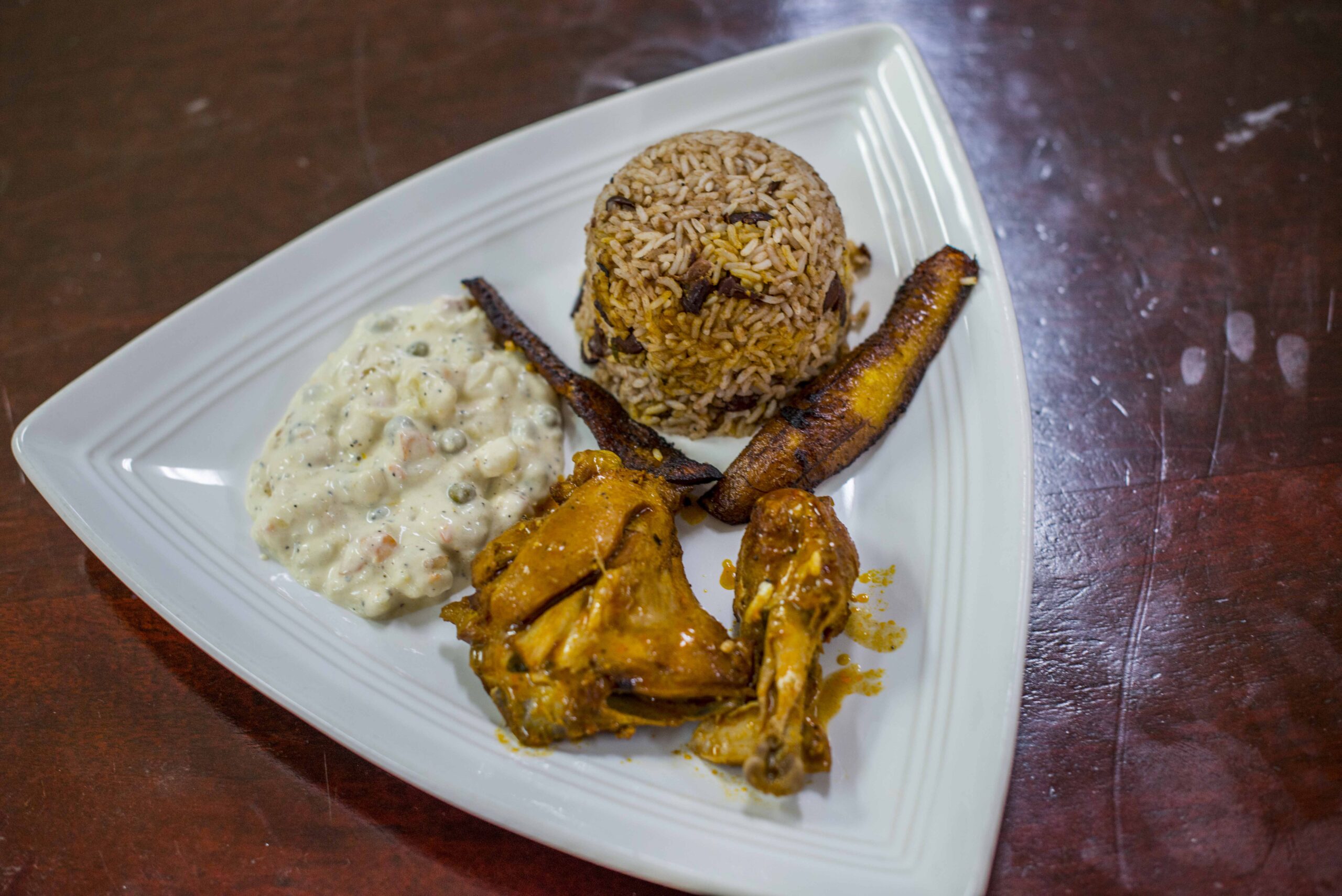 Rice-and-Beans-stew-chicken-plantain